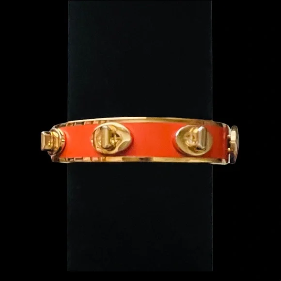 Coach Turnlock Bracelet Elegant Enamel in Orange VINTAGE - Picture 1 of 12